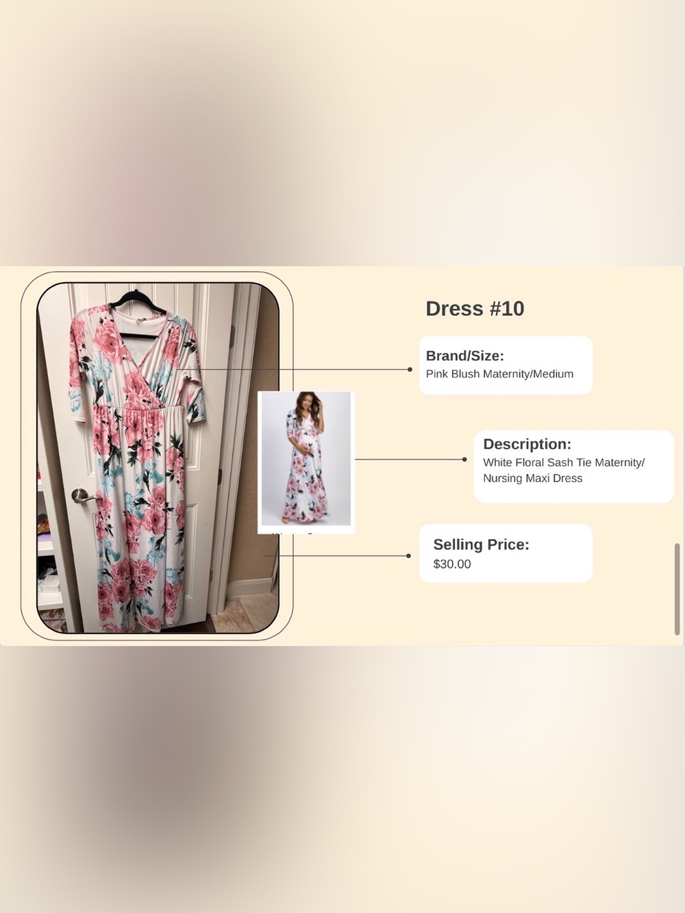 Pinkblush White Floral Maternity Maxi Dress
